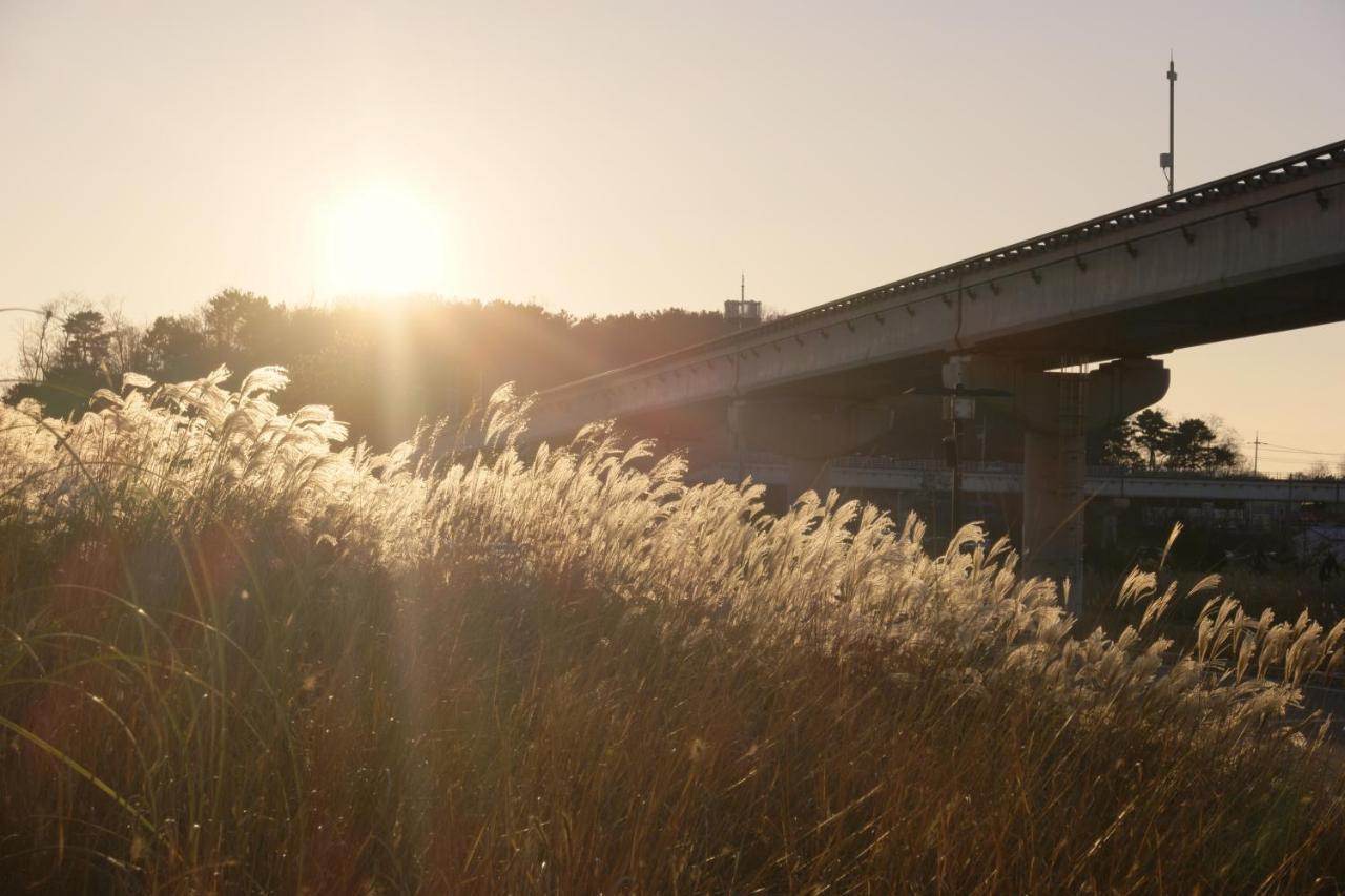 Nest Hotel Incheon Exterior foto The bridge at sunset